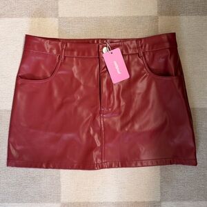 Edikted Red A-Line Skirt